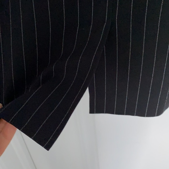 Calvin Klein pinstriped Black shift sleeveless MIDI dress - Picture 6 of 9